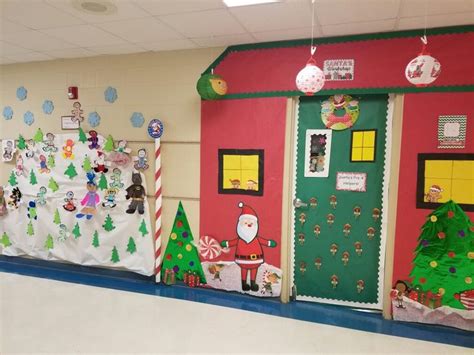 Santas Workshop Classroom Door School Decorations Christmas Crafts