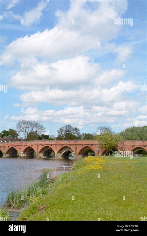 The 15th Century Great Barford Bridge Over The River Ouse In Great