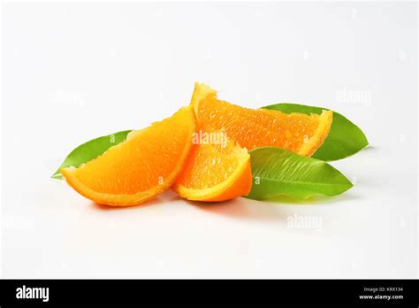 Fresh Orange Wedges Stock Photo Alamy