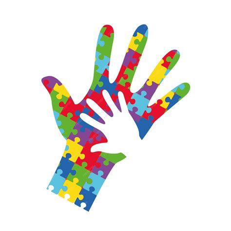 Bandera Del Día Mundial De Concienciación Sobre El Autismo Con Manos