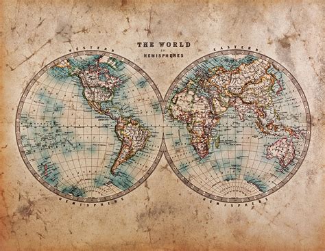 Mapa Mundi Vintage Alta Resolução