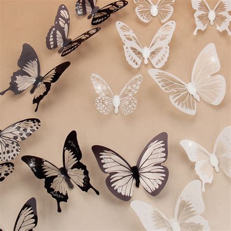 18pcs 3d Crystal Butterfly Cake Topper Butterfly Wall Sticker Art Decal