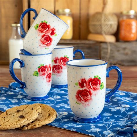The Pioneer Woman Heritage Floral 4-Piece Mug Set, 18 fl oz - Walmart.com