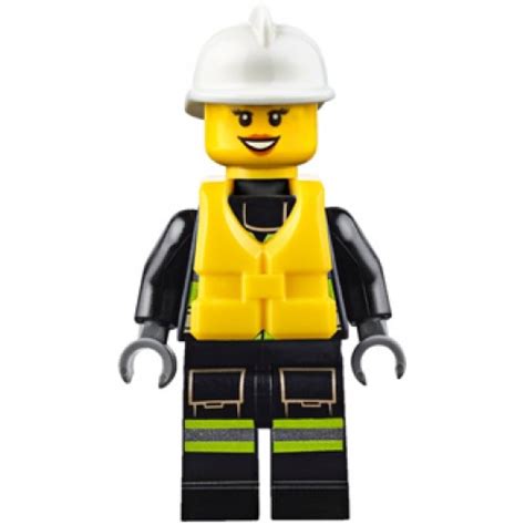 Lego Minifigure Cty650 Fire Reflective Stripes With Utility Belt And