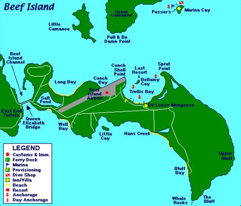 Map Of Beef Island In The Bvi