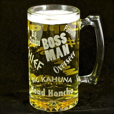 This is a great gift for your boss that will make it easier for them to write down their ideas and remember you can take the time to gift your male boss with this classic flask, so they can drink in style. Boss Man Beer Stein, Gift for Man, Boss for Bosses Day ...
