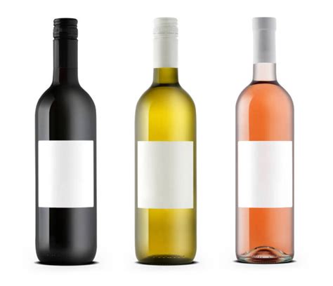 Three Wine Bottles Blank Labels Red Rose White Wine Same Stock Photo By
