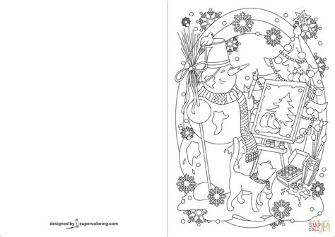 Maybe you would like to learn more about one of these? Snowman Painting Christmas Tree Greeting Card coloring page | Free Printable Coloring Pages