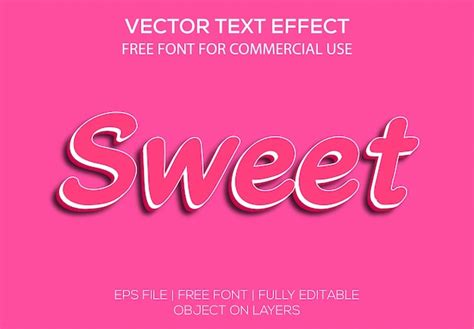Premium Vector Awesome Sweet 3d Vector Editable Text Effect