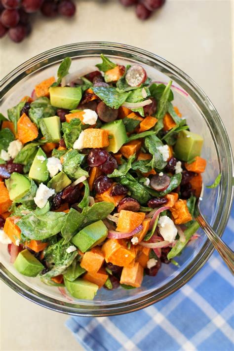 Visit this site for details: Roasted Sweet Potato Salad with Spinach and Grapes - The ...