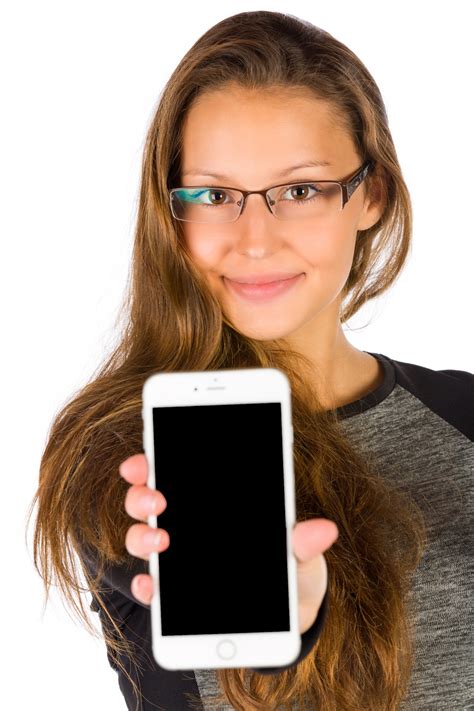 Woman Showing Cell Phone Free Stock Photo Public Domain Pictures