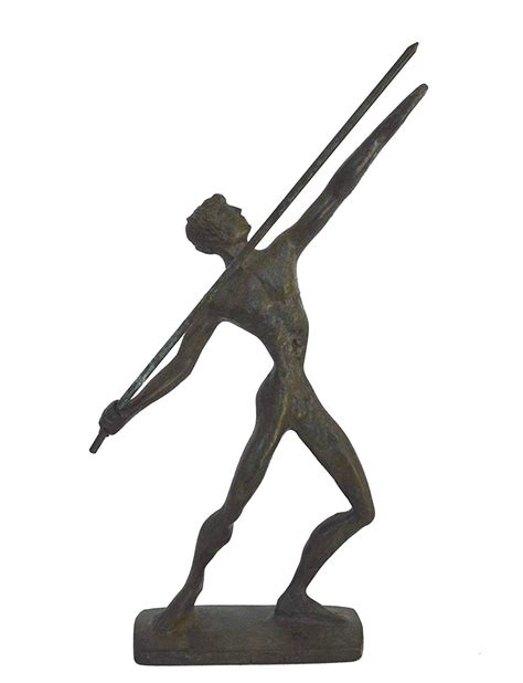 Javelin Thrower Athlete Bronze Figure Ancient Greece Olympic Etsy