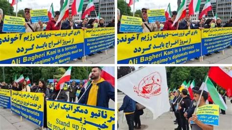 Iranian Resistance Supporters In Oslo Hold Protest Rally