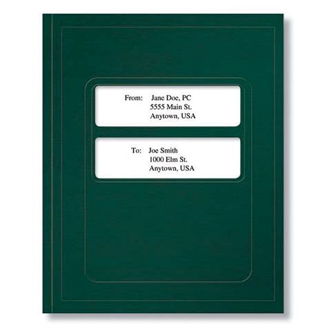 Emerald Green Standard Window Folder 8 34 X 11 14 Pack Of 50
