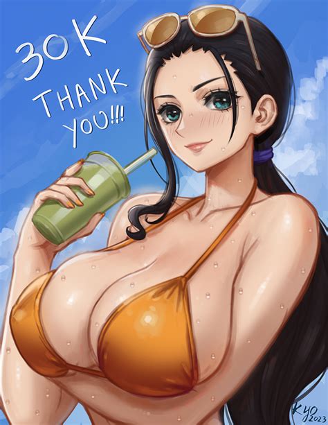 Kyopink Nico Robin One Piece Girl Breasts Dated Large Breasts Solo Sweat Image