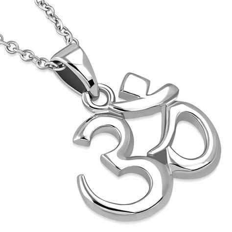 925 Sterling Silver Om Aum Ohm Yoga Pendant Necklace Sterling Silver