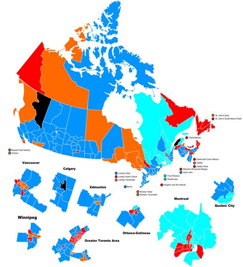 Canada Elections Map Canada Ridings Federal Electoral Districts