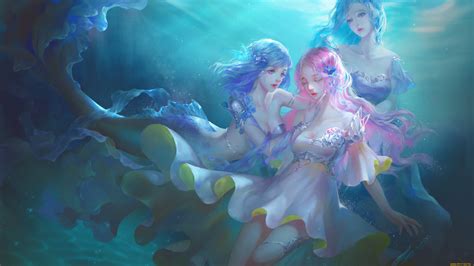 Wallpaper Underwater Fantasy Art Fantasy Girl Mermaids X