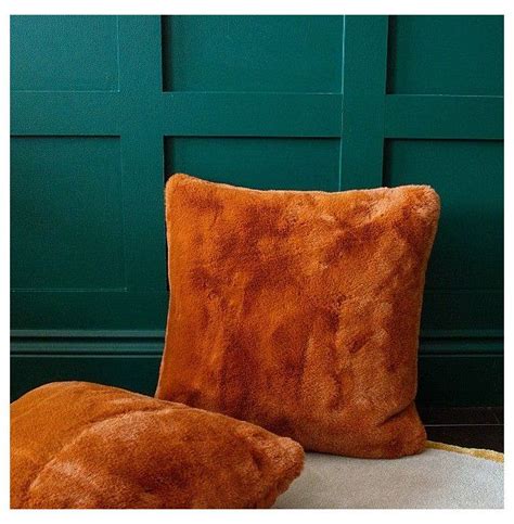 Time envision by themselves in just the space. Burnt Orange Faux Fur Cushion Cover #orange #bedroom # ...