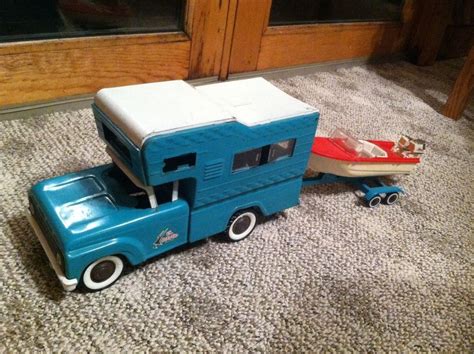 Vintage Buddy L Lil Beaver Camper Boat Trailer Ford Toy Truck Set
