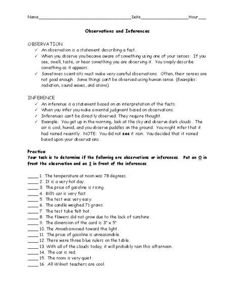 Printables Observations And Inferences Worksheet Tempojs Thousands Of 44298 Hot Sex Picture