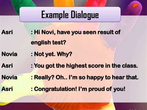 contoh dialog congratulation and compliment week up