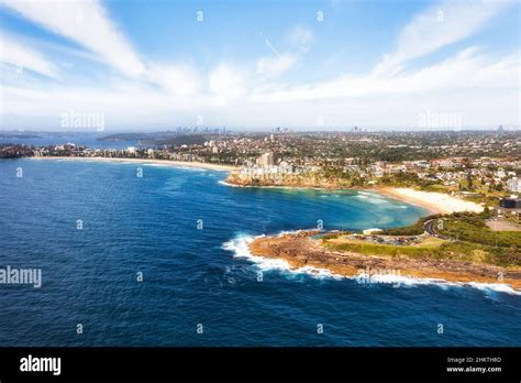Manly And Freshwater Beaches On Sydney Northern Beaches Coast Aerial