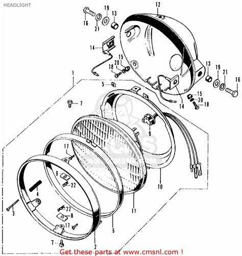 Honda cb 500 wiring diagram. Honda Cb500 500 Four K1 1972 Usa Headlight - schematic ...