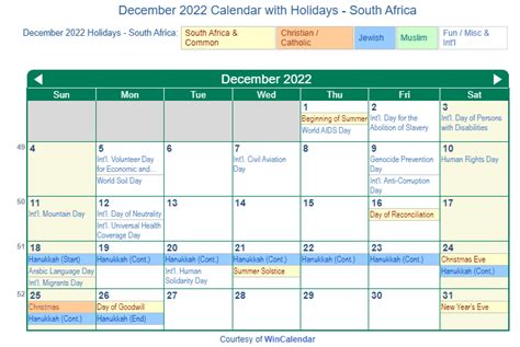 December 2022 Calendar With Holidays
