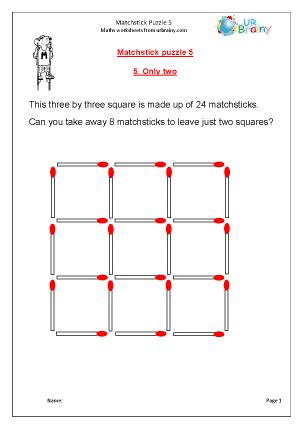 In the last few days, we have created many matchstick based puzzles which need to solved using mathematical skills. Matchstick Puzzle 5 - Matchstick Puzzles by URBrainy.com