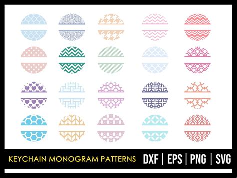 Keychain Monogram Patterns Svg