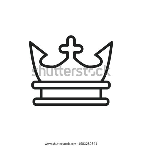 Simple Crown Line Icon Stroke Pictogram Stock Vector Royalty Free