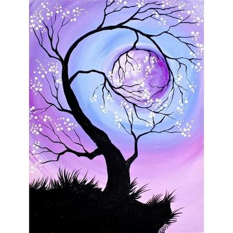 Moon Tree Full Round Diamond Painting Night Painting Art Painting Art