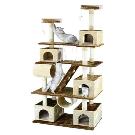 Go Pet Club 875 In Cat Tree And Condo Scratching Post Tower Beige