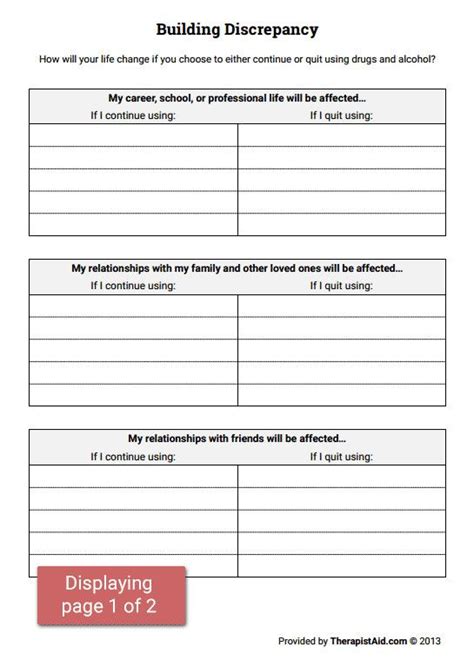 Therapist Aid Worksheets Briefencounters