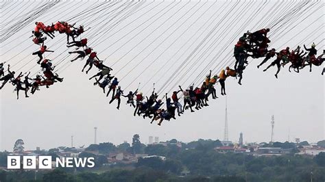 245 People Jump Off A Bridge Together Bbc News