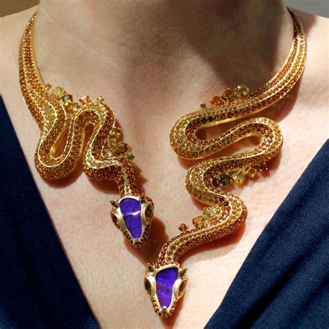 Sahara Boulder Opal Snake Necklace Lydia Courteille The Jewellery