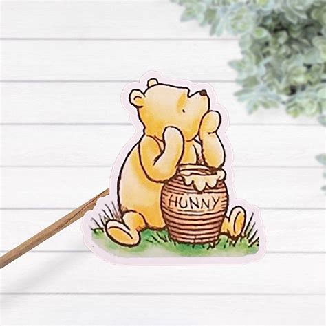 Classic Winnie The Pooh And His Hunny Pot Waterproof Laminated Sticker Shower T Nursery