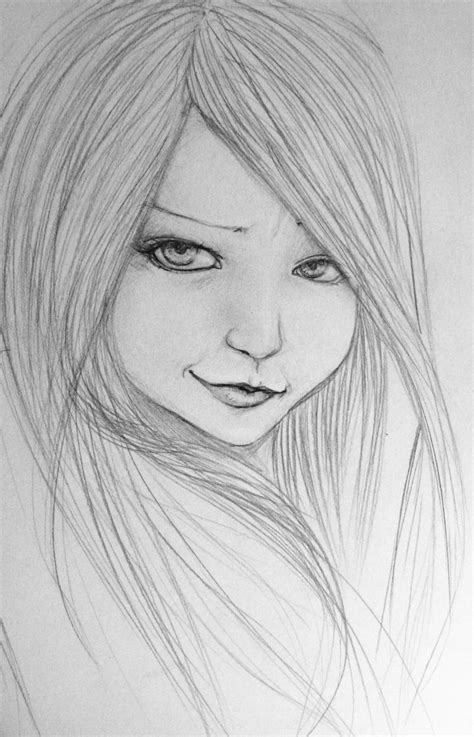 60 simple pencil drawing sketch exercise cara menggambar. Pencil drawing of a girl. I used a photo reference but i ...