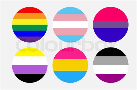 Sexual Orientation Lgbt Flags In Circle Shape Stock Vector Colourbox