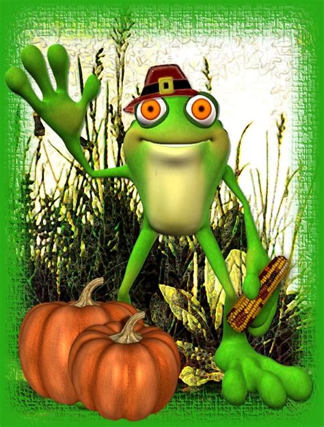 Happy late turky day everyone ^.^ Thanksgiving | Frog and toad art, Christmas frog, Frog