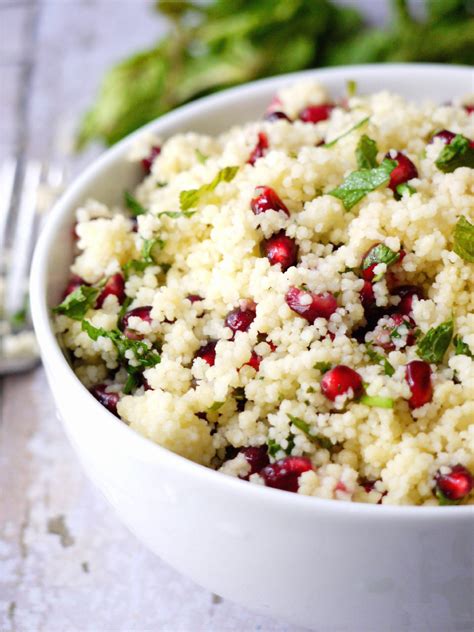 yellow couscous salad with pomegranate dressing 6 healthy recipe ecstasy