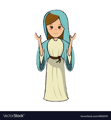 Virgin Mary Cartoon Royalty Free Vector Image VectorStock