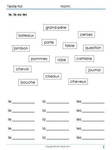 Printable French Worksheets Articles in 2020 | French worksheets, Learn ...