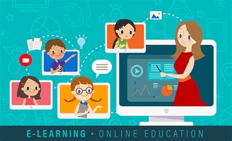 E Learning Online Education Concept Illustration Premium Vector