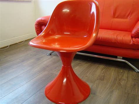 1960 S Style Tulip Chair Vintage Retro Designer In Red Meduza Design Ltd