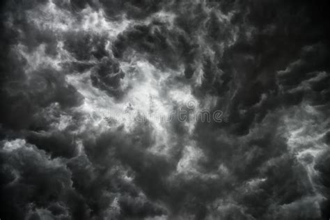 Black Cloud Or Dark Cloud Before Heavy Rain Storm Stock