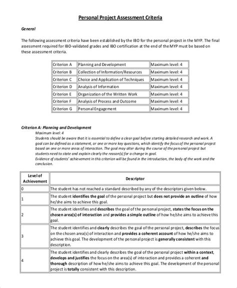 Project Assessment Template 8 Free Word Pdf Document Downloads