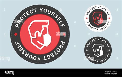 Protect Yourself Stamp Vector Illustration Stop The Coronavirus