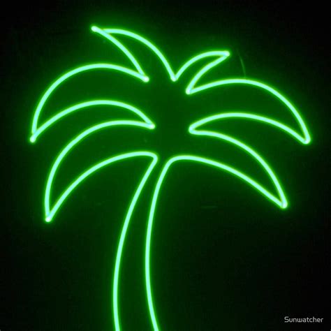 Green Neon Palm Tree By Sunwatcher Redbubble
